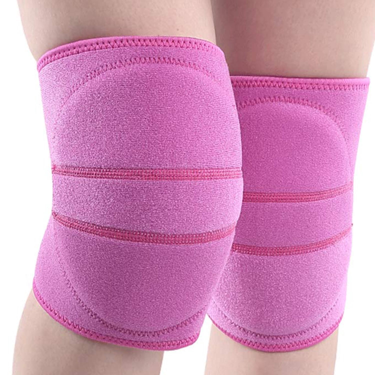 Knee Pads, Memory Foam Soft Knee Protector with Double Straps for Football Dance Yoga Tennis, Volleyball Knee Pads for Men Women (PINK)