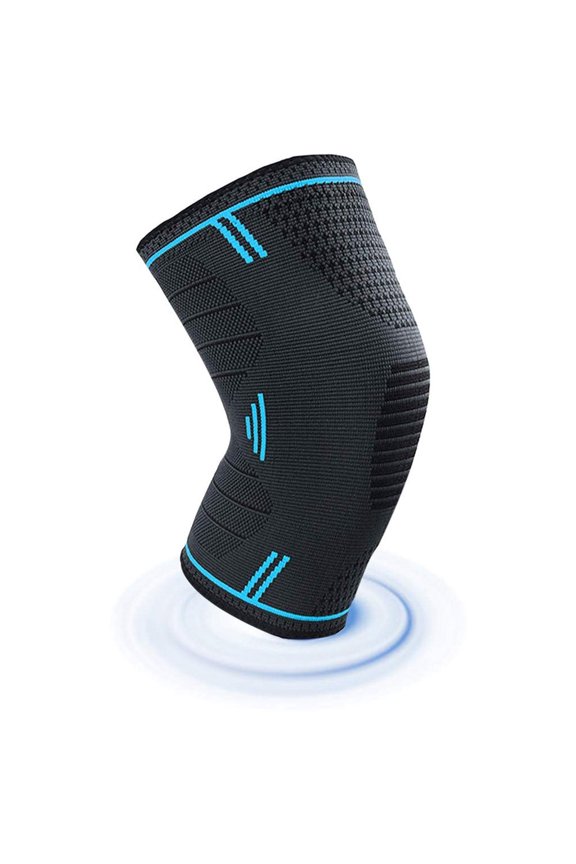 Unisex Sports Protective Compression Knee Sleeve Socks, Black (1-Pack)