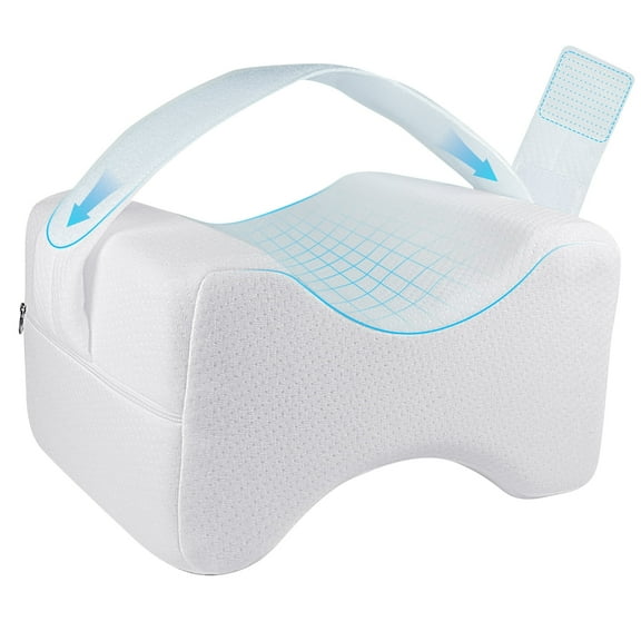 Knee Pillow for Adustable Side Sleepers,100% Memory Foam Leg Pillow for Side Sleeping,Hip Pillow for Back,Hip,Knee Pain Relif with 1.3FT/40CM Adustable Velcro