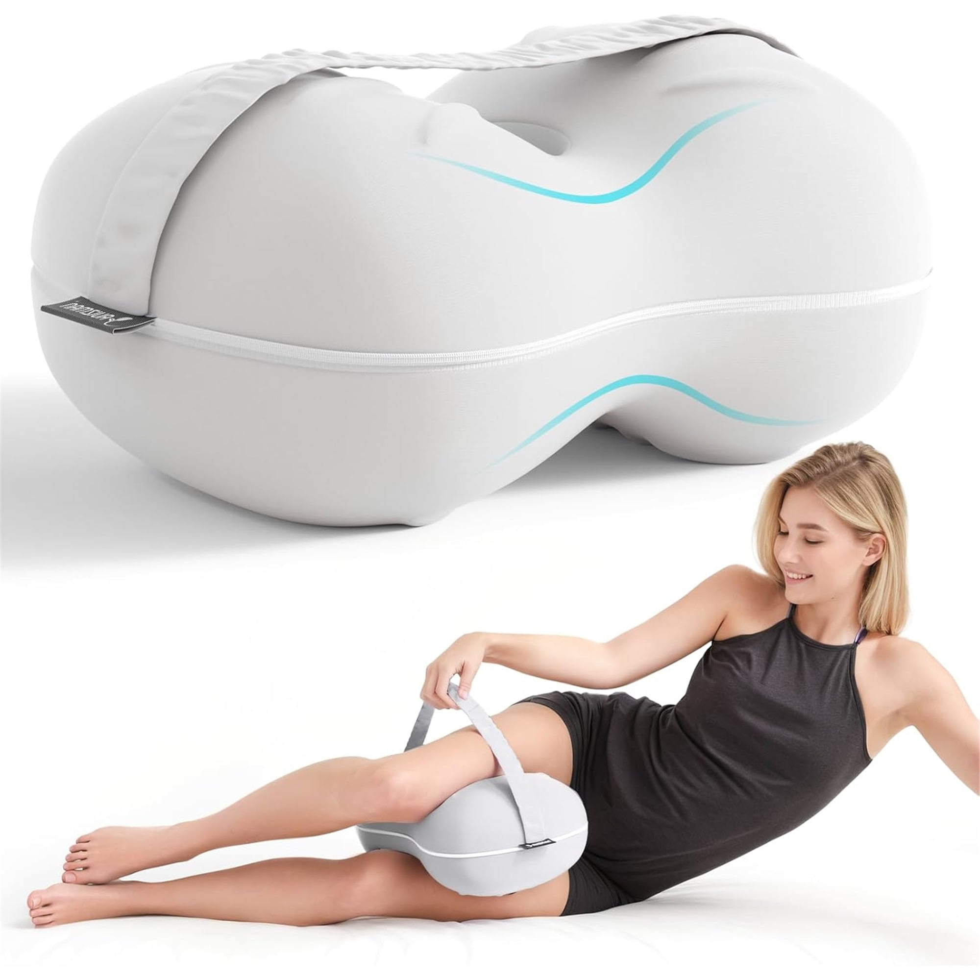 Knee Pillow For Side Sleepers Memory Foam Cooling Cover