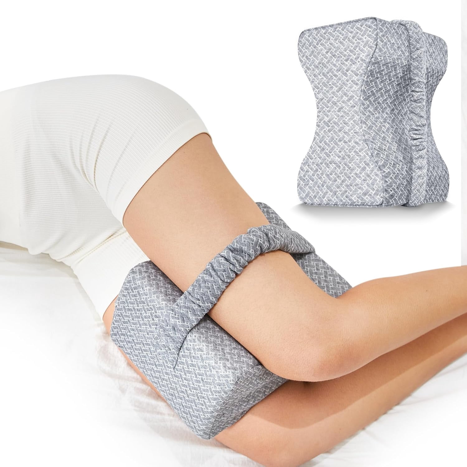 Knee Pillow for Side Sleepers,Leg Pillow for Knees,Hips,Sciatica,Joints,Back Pain Relief,Memory Foam Pillow Between Legs for Knee and Thighs Support,Ideal for Pregnancy and Post-Surry Recovery