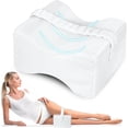 thumbnail image 1 of Knee Pillow for Side Sleepers, Leg Pillow for Sciatica, Back, HIPS, Knees, Joints Pain Relief,Pillows for Between Legs While Sleeping Spine Alignment Support & Relieves Pressure(White), 1 of 17
