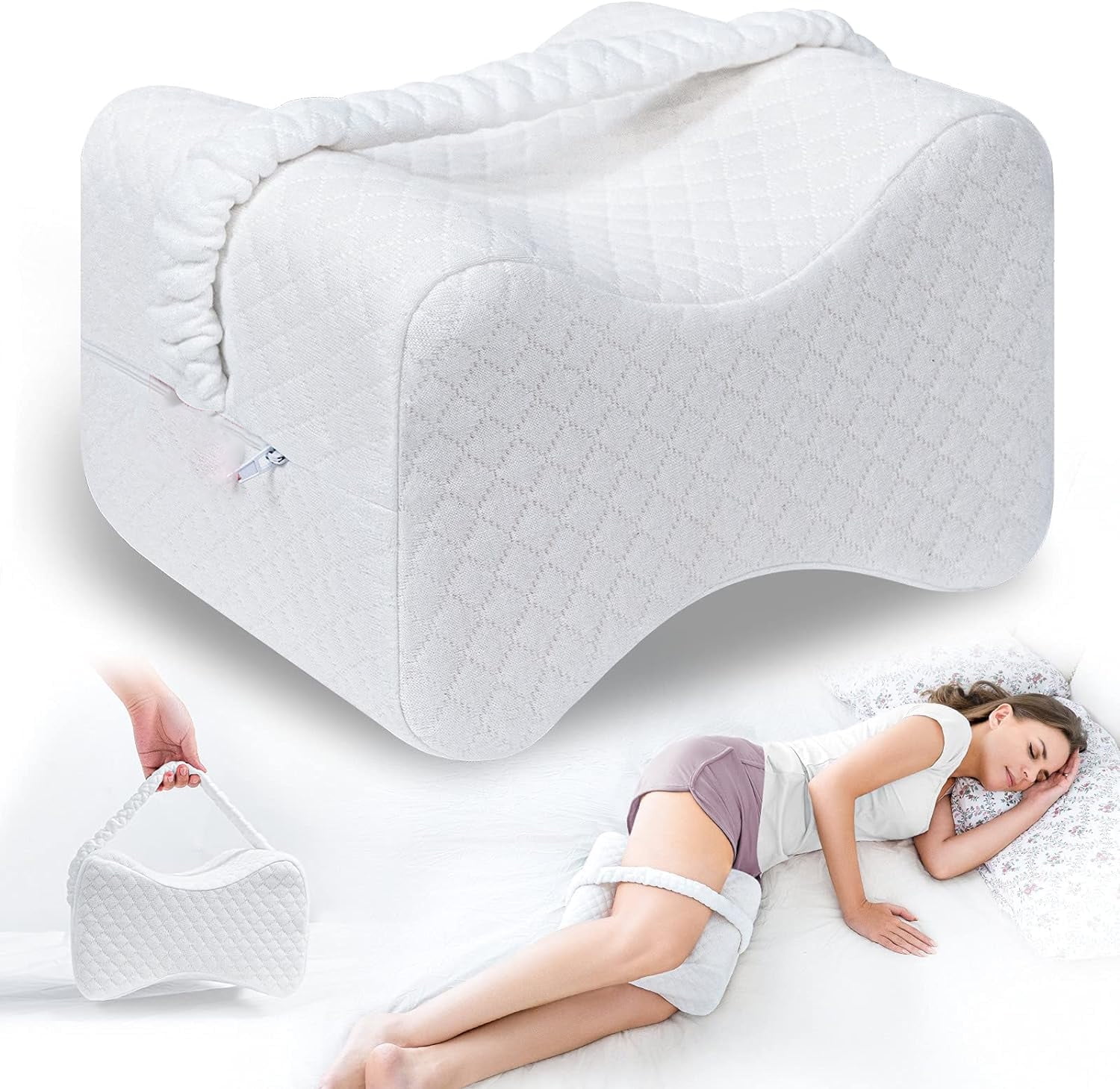 HQinX Knee Pillow for Side Sleepers- Dual Concave Design HQinX Knee Pillow for Side Sleepers- Dual Concave Design