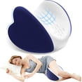 thumbnail image 1 of Knee Pillow for Side Sleepers, Leg Sleeping, Heart-Shape Memory Foam Wedge Pillow, Elevating Knees, Hip, Joints, Between Legs, Blue, 1 of 4