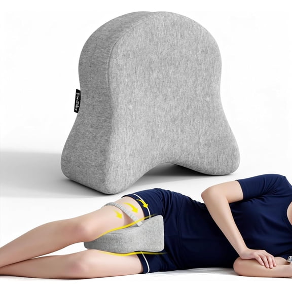 Knee Pillow for Side Sleepers - Smooth Spine Alignment Pillow, Memory Foam Knee
