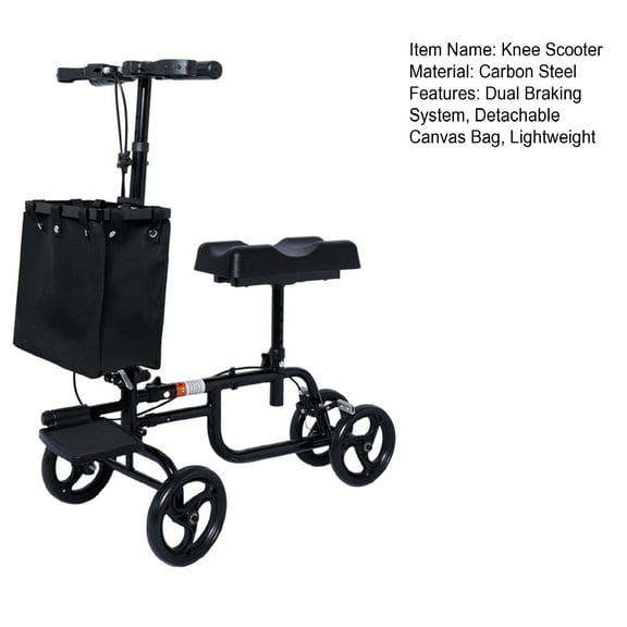 Knee Scooter,Knee Walker for Surgery,Broken Foot,Ankle Injury,Lightweight Crutch Alternative Medical Scooter with Dual Braking System for Adults