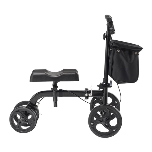 Knee Scooter, Steerable Knee Walker - Carbon Steel, Adjustable Height, All-Terrain Wheels, Dual Brakes - Leg Recovery for Broken Ankle, Foot, Leg Injuries