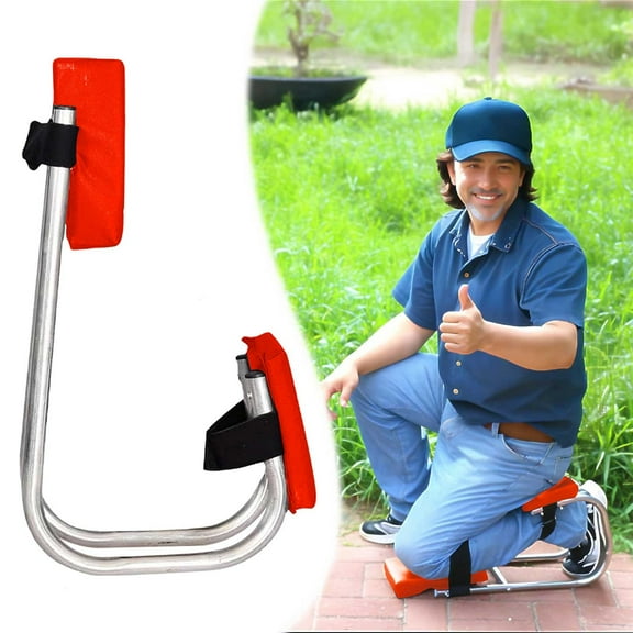 Knee Seat for Gardening, Ergonomic Knee Seat, Kneeling Device for Gardening Farm Work, Knee Protection, Ankle Support, Durable Thick Kneeling Pad & Galvanized Steel
