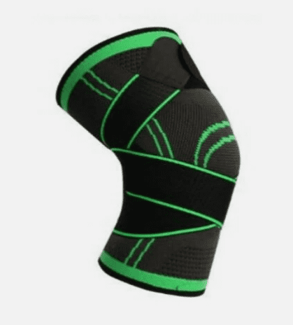 Knee Sleeve Compression Brace Support with Adjustable Wraps – Green – Sport Knee Support for Running, Gym, Joint Stability & Everyday Use