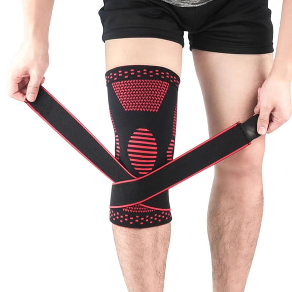 Knee Sleeve,Professional Knee Brace with Adjustable Straps,Compression Knee Support Support for Weightlifting Workout