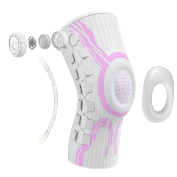 Knee Sleeve, adjustable compression brace with dial system for pain relief and running support,Pink-Right,X-Large