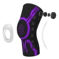 thumbnail image 1 of Knee Sleeve, adjustable compression brace with dial system for pain relief and running support,Purple-Left,Medium, 1 of 8