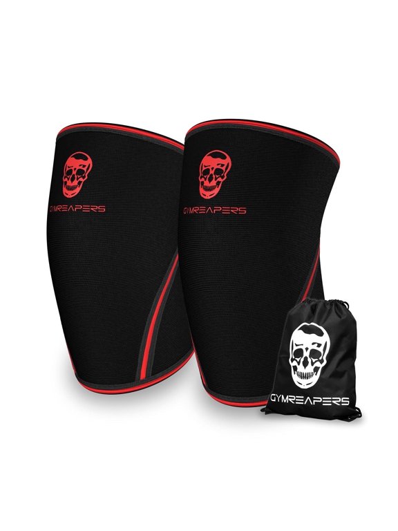 Knee Sleeves (1 Pair) Free Gym Bag - Knee Sleeve & Compression Brace for Squats, Fitness, Weightlifting, and Powerlifting 7MM Sleeve Pair - For Men & Women - 1 Year Warranty