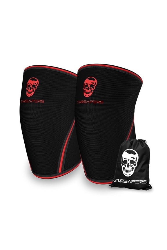 Knee Sleeves (1 Pair) Free Gym Bag - Knee Sleeve & Compression Brace for Squats, Fitness, Weightlifting, and Powerlifting 7MM Sleeve Pair - For Men & Women - 1 Year Warranty