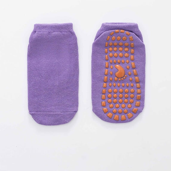 Knee Socks Boys and Girls No Show Socks Non Slipping Mid Tube Toddler Socks Ankle Socks Women Purple 12Y