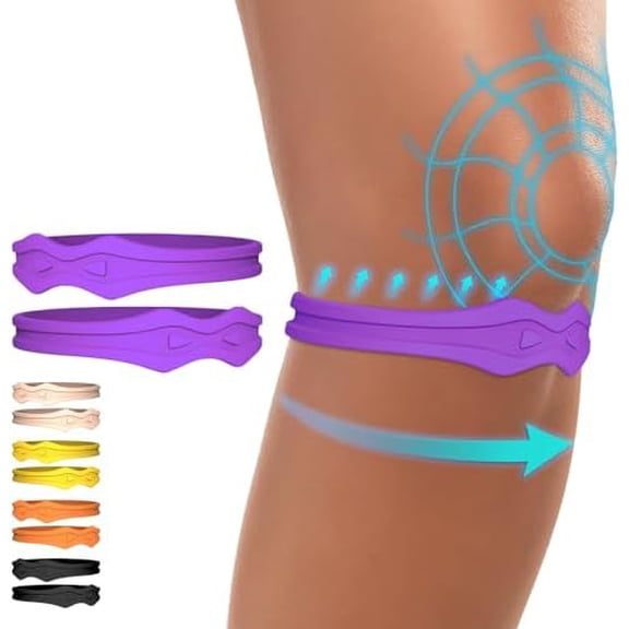 Knee Strap Patella Support: Knee Band for Patellar Tendon Pain Relief - Knee Brace for Tendonitis Jumpers Running Sports Basketball Men Women 2 Packs (Purple)