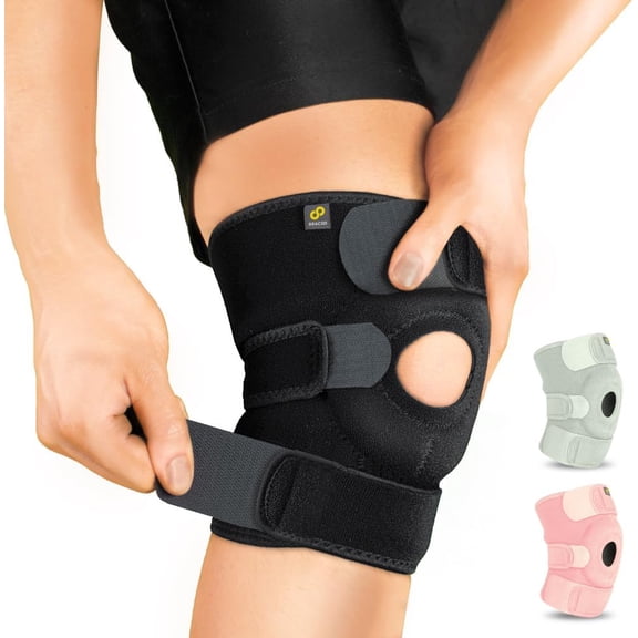 Knee Support Br for Men Women, Adjustable Compression Sleeve Wrap Patellar Pad Tendon - Arthritis Pain, meniscus tear, Injury Recovery, Running, Workout, KS10