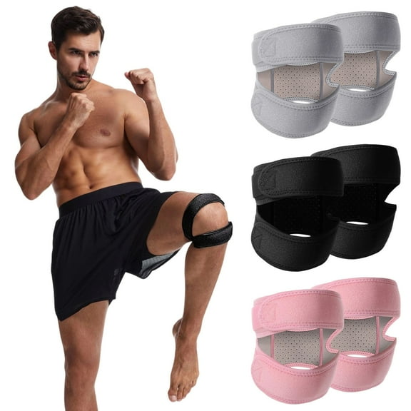 Knee Support Brace | Asipu Joint Power Booster Belt - Adjustable Compression Stabilizer for & Improved Mobility | Elastic Comfortable Fit for Men & Women | 2 Pack