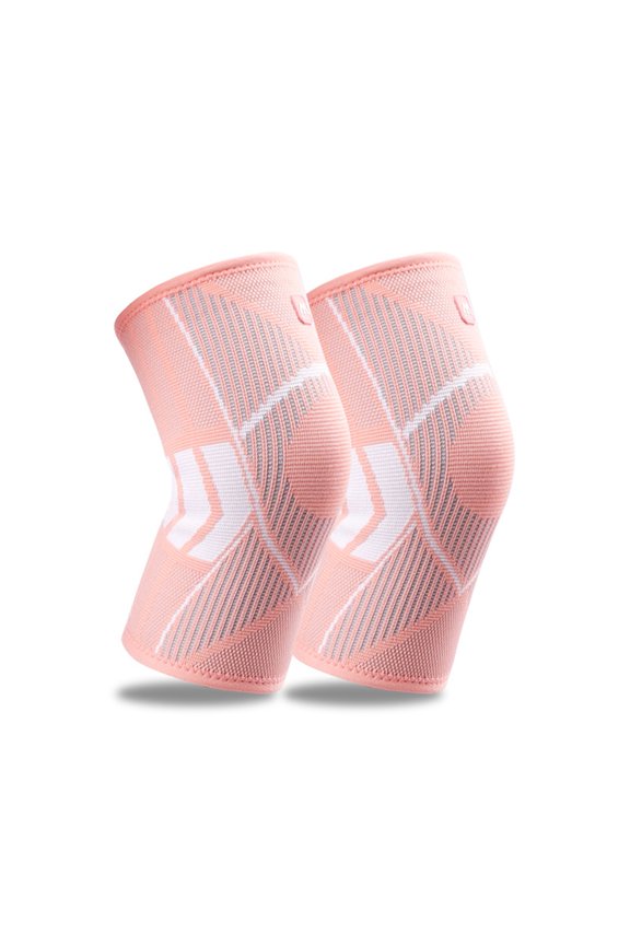 Knee Support Breathable Knitted Knee Brace Lightweight Gym Accessories for Women Spring Summer Pink XL