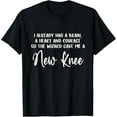 thumbnail image 1 of Knee Surgery Completed Funny Knee Replacement Gift Recovery T-ShirtBrand clothing, men and women can wear, black, white, gifts., 1 of 4