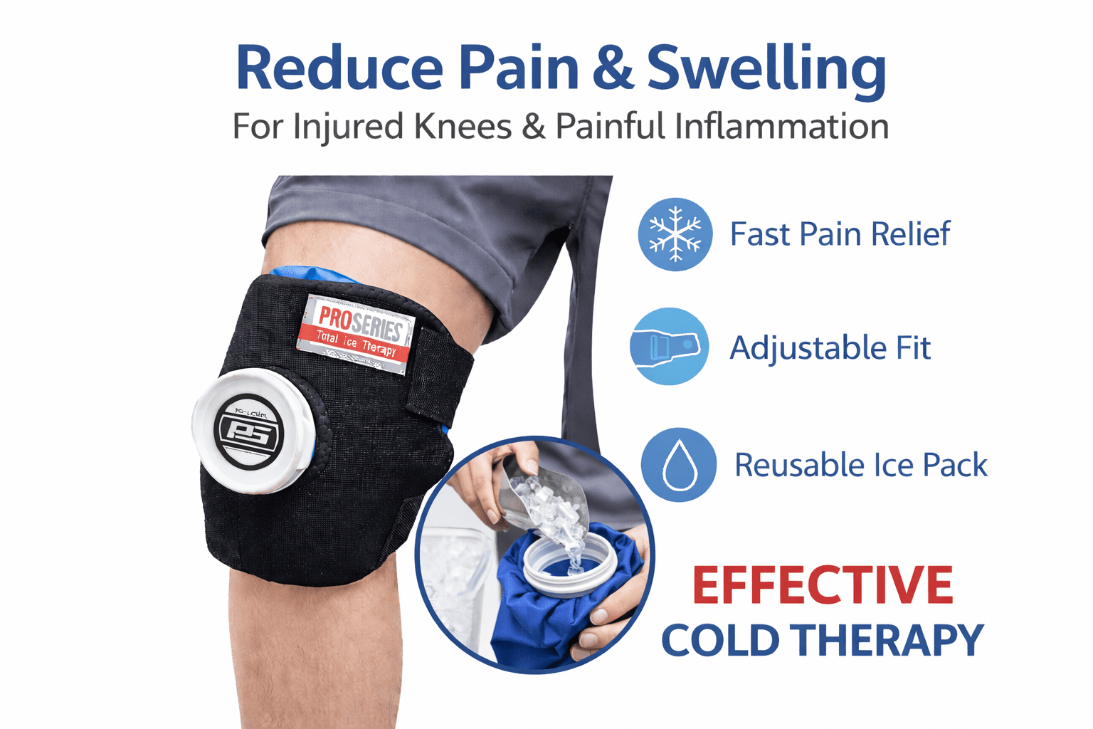 Knee/ Thigh/ Groin Ice Pack and Wrap