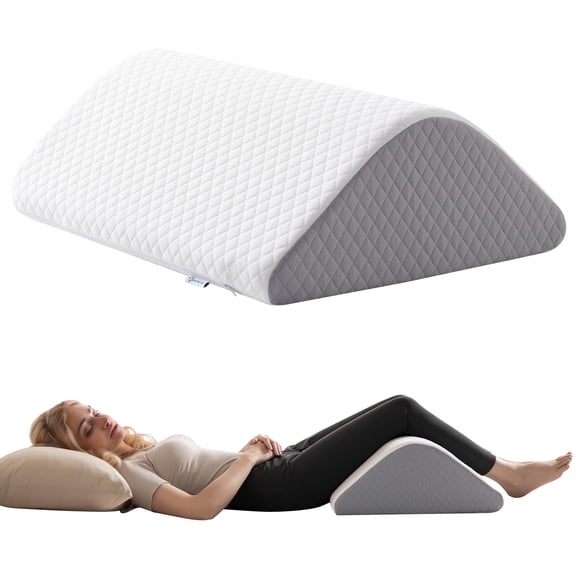 Ganondorf Knee Wedge Pillow 8'' for Post-Surgery Recovery - Leg Elevation Support for Sleep Position, Alleviating Lower Back & Hip Pain Enhancing Circulation in Ankles Legs Triangle Pillow