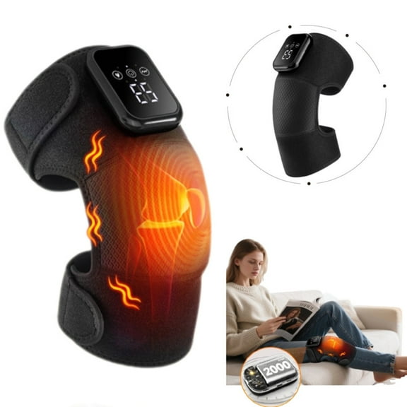 Knee Wrap with Vibration Massage, Cordless Knee Massager with 3 Heat and 3 Vibration for Comfort, Gifts for Women Men, Brace for Knee/Joint/Elbow/Shoulder