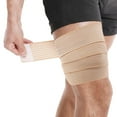 thumbnail image 1 of Knee Wraps, Thigh Compression Garment Bandage Brace Wrap Suitable for Men and Women, Knee Lower Leg Calf Support Band, Thigh Pain Relief, Breathable and Adjustable (Beige), 1 of 6