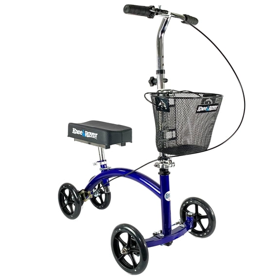 KneeRover Deluxe KneeCycle - Steerable, Foldable Knee Scooter for Surgery Recovery, Blue