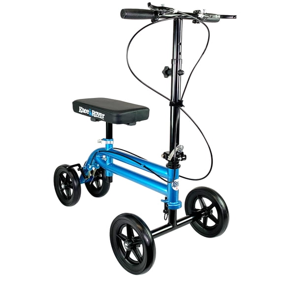 KneeRover Economy Kneescooter - Steerable, Foldable, Dual Brakes, for Surgery Recovery, Blue