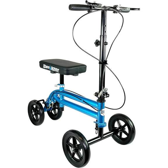 KneeRover Economy Kneescooter - Steerable, Foldable, Dual Brakes, for Surgery Recovery, Blue