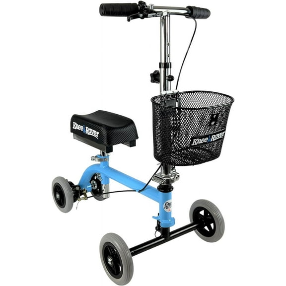 KneeRover Foldable Knee Walker Mobility Knee Scooter for Small Adults and Children for Leg Foot Surgery in Blue