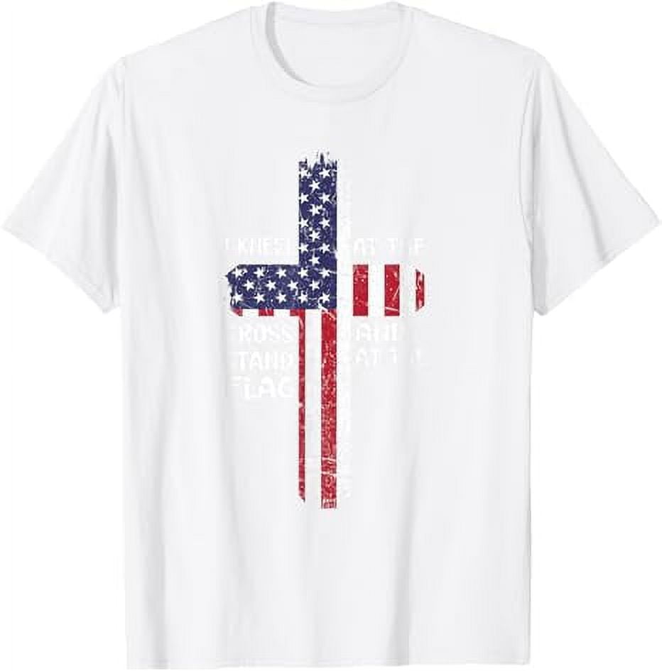 Kneel Cross At The Cross Memorial Day Never Veteran TShirt