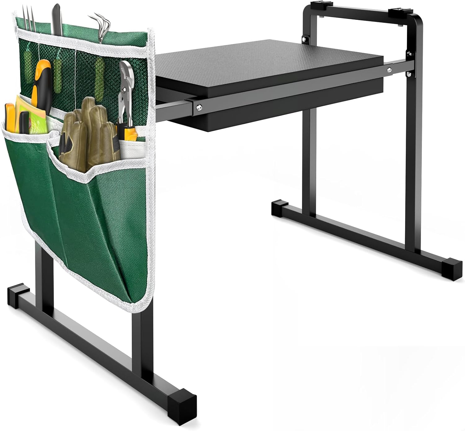 Garden Kneelers Seat, Stable and Save Anti-Tipping Design 10.2 Wider Garden Kneeler and Seat with Handle, Heavy Duty Gardening Stool for Seniors, Gardening Weeding Bench for Gardeners Parents - Black