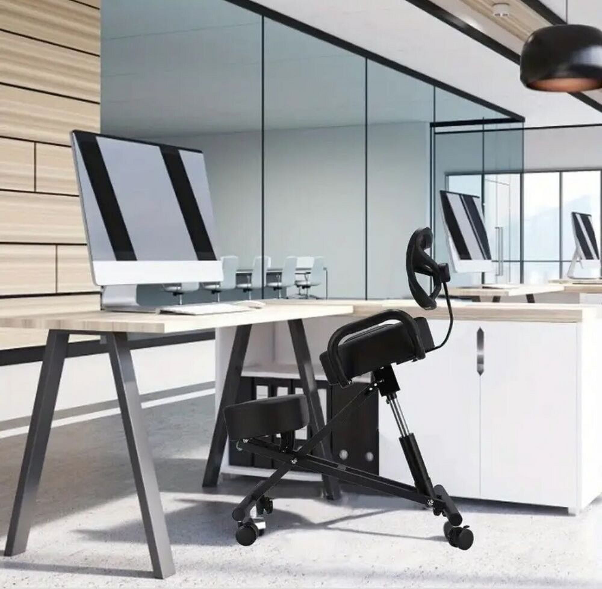 Kneeling Chair Ergonomic Comfortable With Leather Cushion And