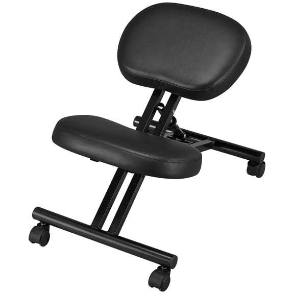 Office Kneeling Chair Ergonomic Adjustable Stool for Better Posture Supports Spine Alignment Home Desk Seat with Knee Cushion, black