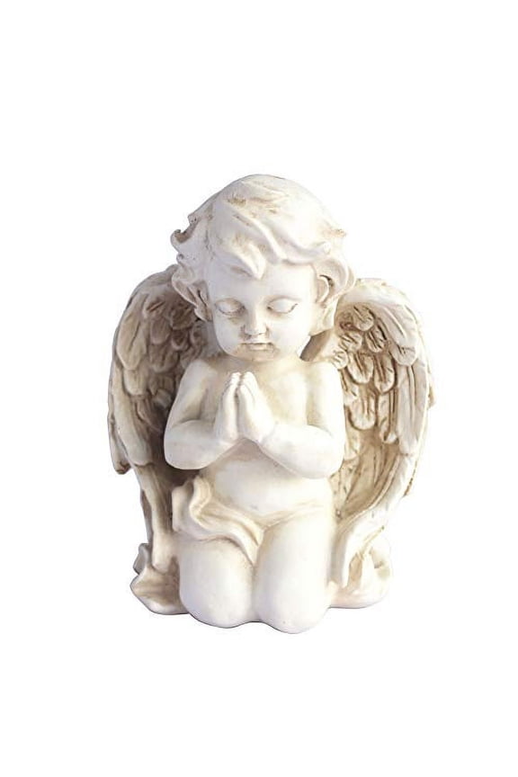 Kneeling Praying Cherub Statue Angel Statue Figurine Indoor Outdoor Home Garden Decoration Wings Angel Statue Sculpture Memorial Statue (Kneeling Praying Cherub)
