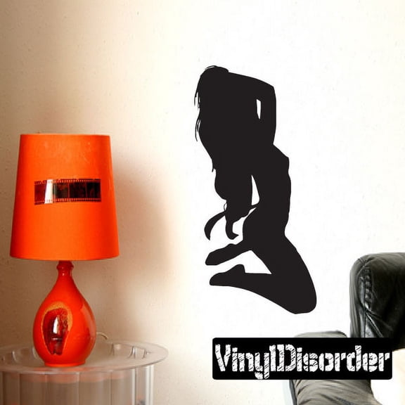 Kneeling Stripper Silhouette Decal - 36 Inches