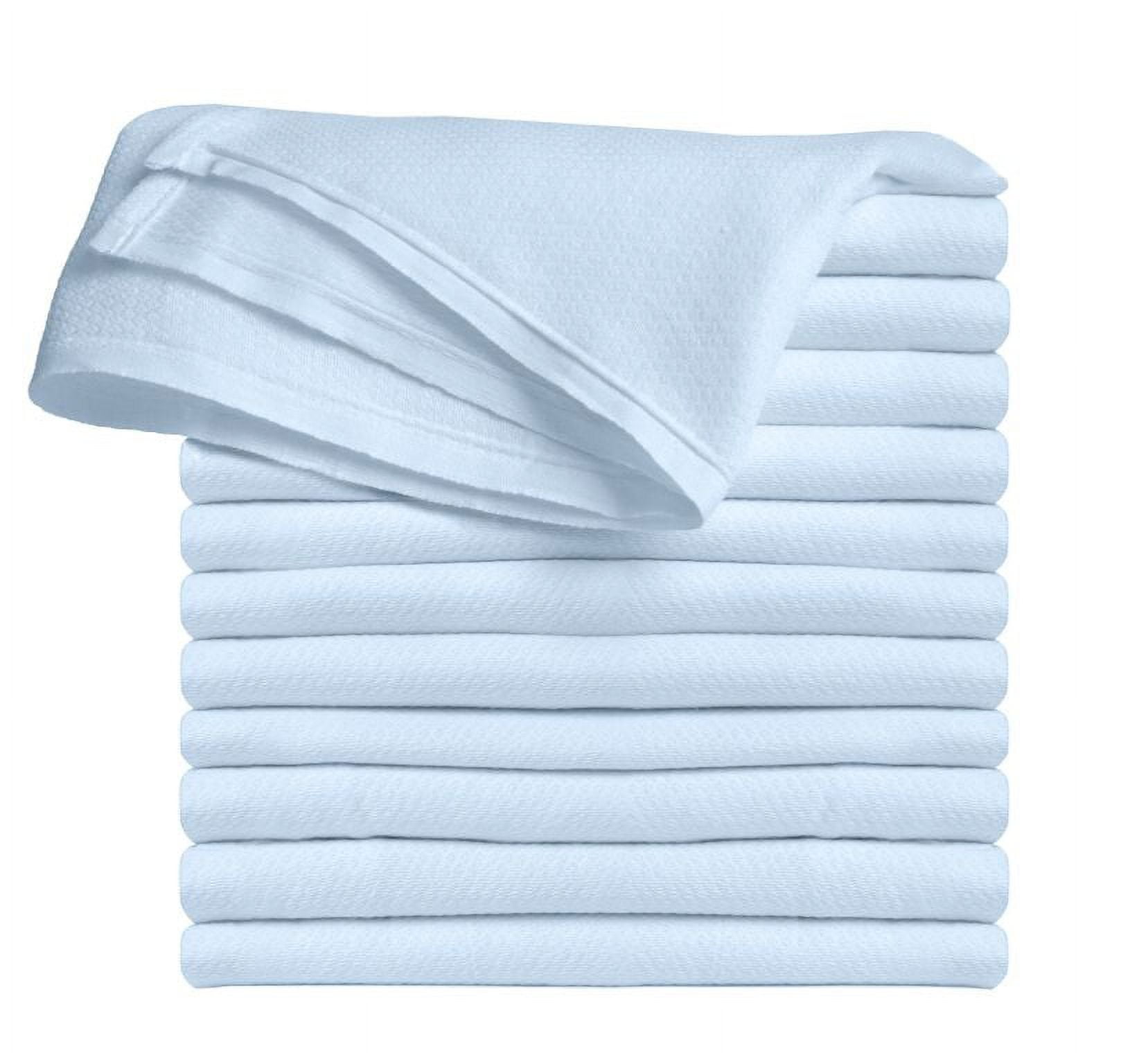 Knees N Toes CNG-blue-12 Clips N Grips Birdseye Flatfold Cloth Diapers, Light Blue - 12 Count