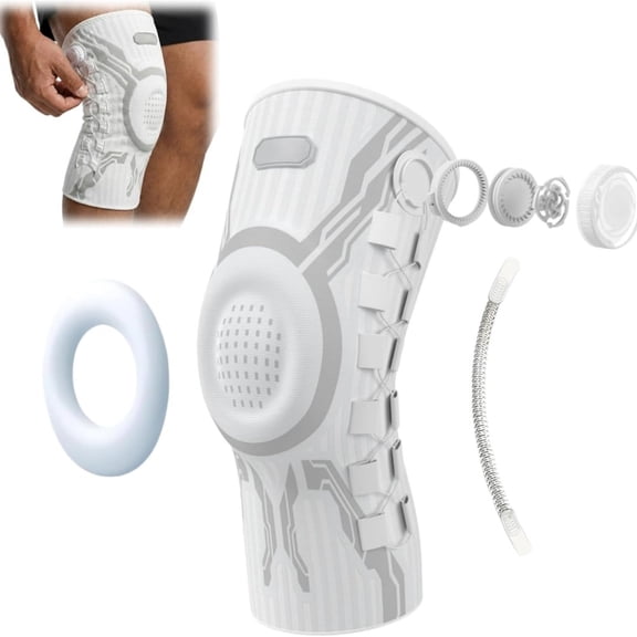 Kneevo Knee Brace, Adjustable Dial Knee Support with Strap System, Compression Knee Stabilizer with Patella Gel Pad & Side Stabilizers, Breathable Sports Knee Sleeve for Running