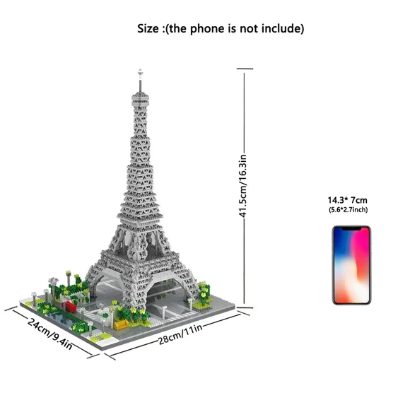 Knew Built 3 Size Choice Paris Eiffel Tower Micro Mini Building Blocks ...