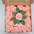 Knfih Gift Box 8cm Rose Simulation Rose Plus Leaf Belt Rod 25 Flowers