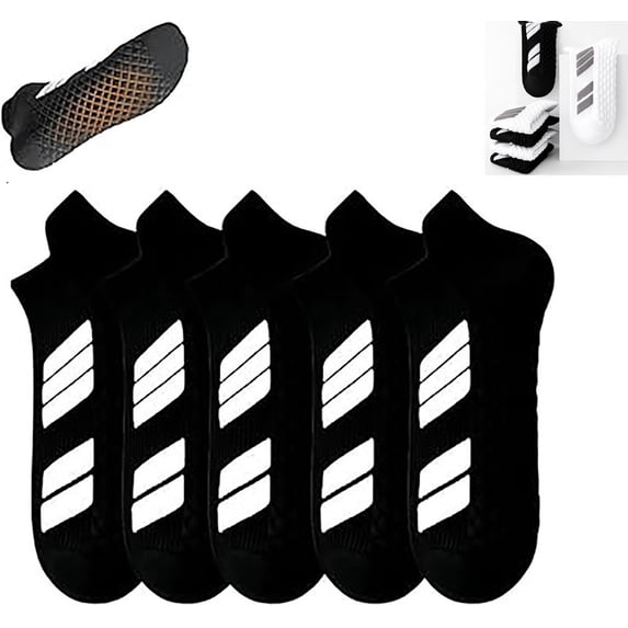 Kngdrt Reliableof Non Slip Socks for Men, Unisex Low-Cut No-Show Sports Socks with Grips, Breathable and Sweat-Wicking