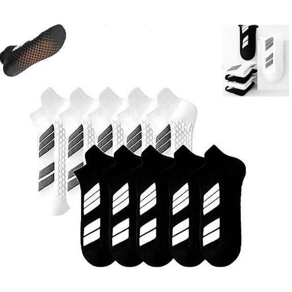 Kngdrt Reliableof Non Slip Socks for Men, Unisex Low-Cut No-Show Sports Socks with Grips, Breathable and Sweat-Wicking