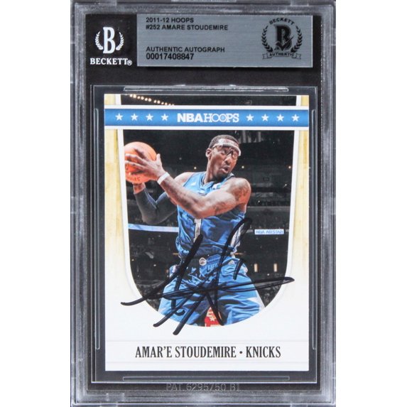 Knicks Amare Stoudamire Authentic Signed 2011 Hoops #252 Card BAS Slabbed