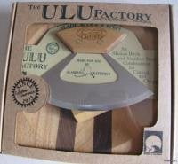 Knife 6" and Cutting Board/ Bowl Set - Ulu - Birch Colored Wood