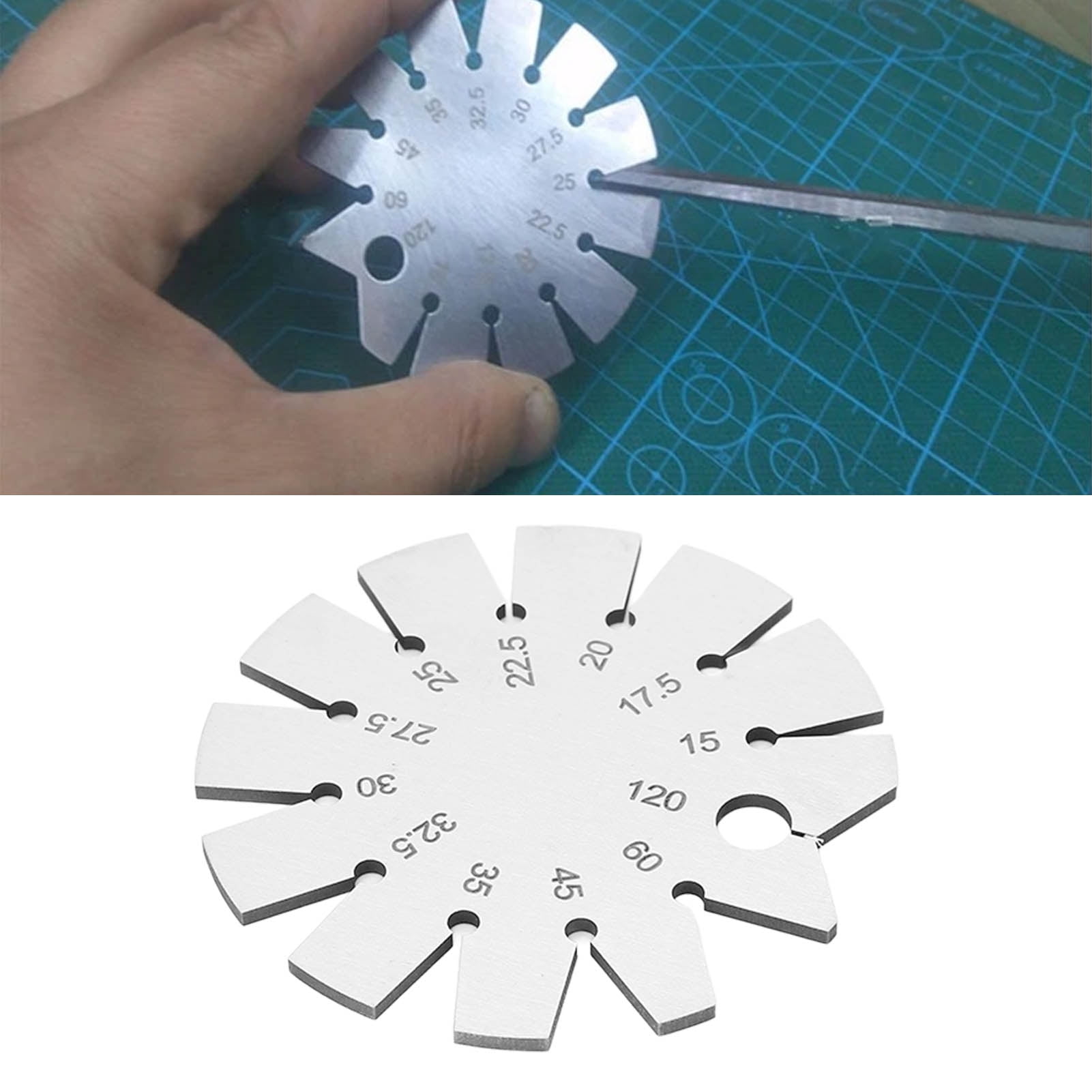 Knife Bevel Gauge, Bevel Angle Gauge Compact Size 70mm Circular For