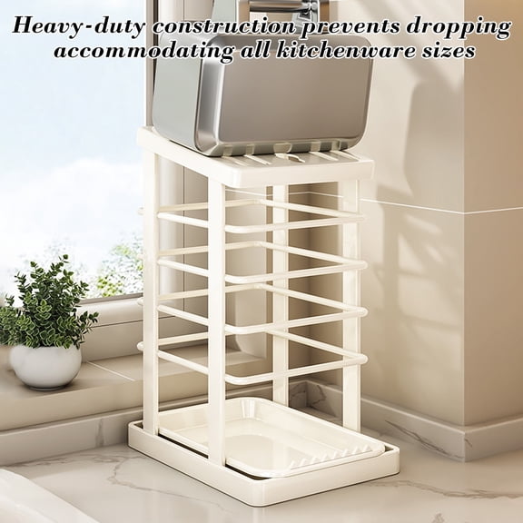 Knife Block Holder without Knives, Universal Kitchen Storage Stand, Safe Space Saver Large Volume Stable Knife Storage With a drip tray at the base Detachable for Easy Cleaning H