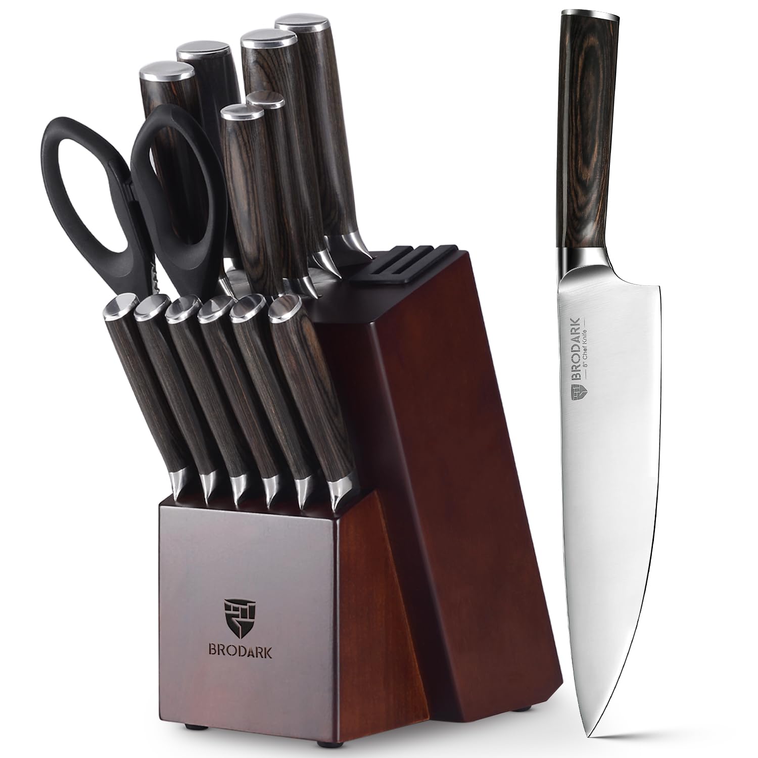 Ultrasharp Kitchen Knife Block Set: Ultra Sharp Kitchen Knife Set with Block and Sharpener ...