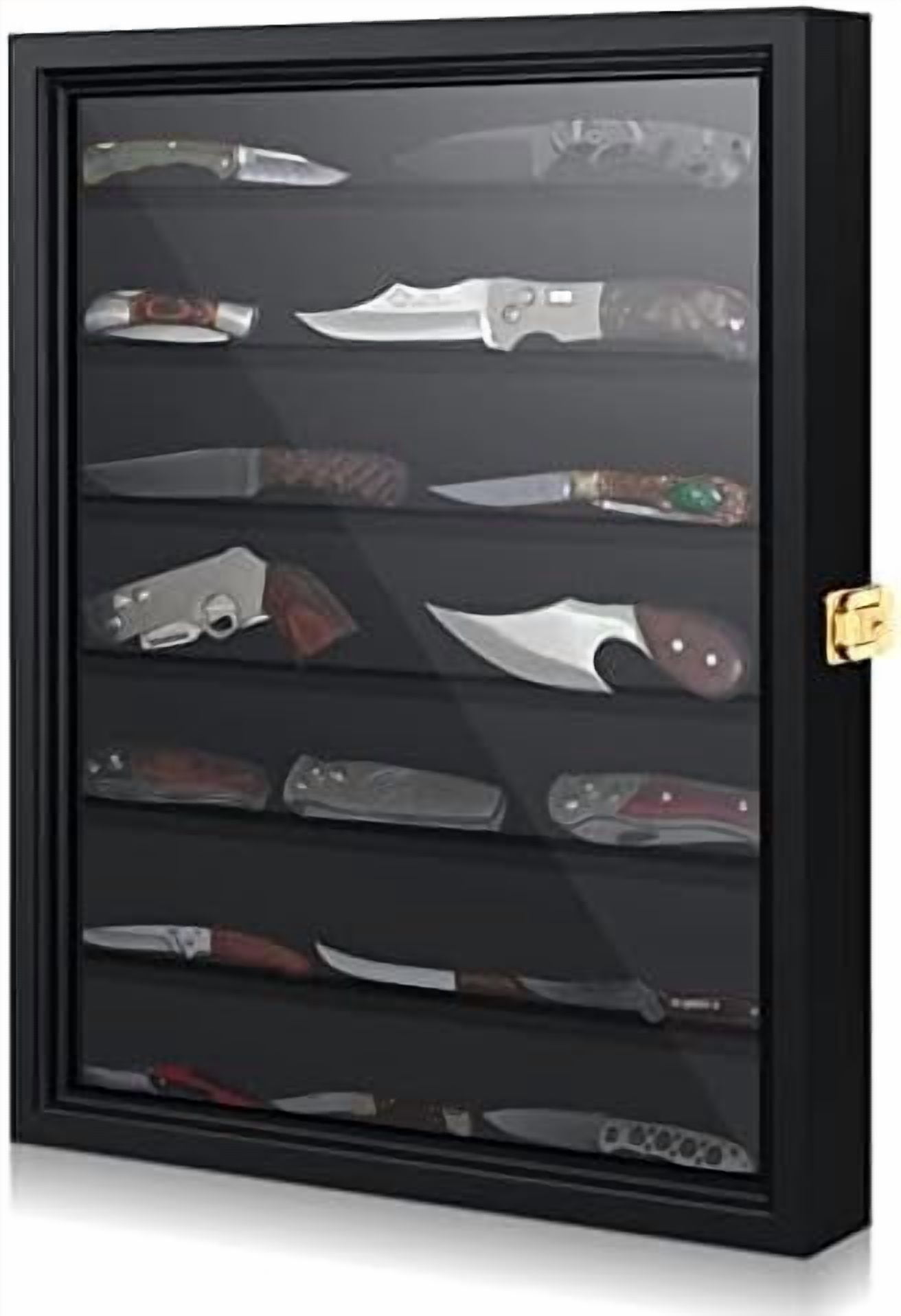 Knife Display Case Acrylic Pocket Knife Display Stand Cabinet Wall Folding  Shadow Box with UV Protection for Military Collection, 14''Lx2.1 Wx17.6 H -  Walmart.com, image size:1312x1916